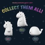 Globe Electric 6.60 in. Rechargeable Tommy Dinosaur Multi-Color Changing Integrated LED Silicone Touch Activated Night Light Lamp (13099)