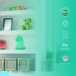 Globe Electric 6.60 in. Rechargeable Tommy Dinosaur Multi-Color Changing Integrated LED Silicone Touch Activated Night Light Lamp (13099)