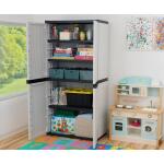 HDX Premium One 35 in. W x 71.7 in. x 18.5 in. D 4-Shelf Resin Freestanding Cabinet in Grey (259916)