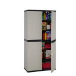 HDX Premium One 35 in. W x 71.7 in. x 18.5 in. D 4-Shelf Resin Freestanding Cabinet in Grey (259916)