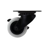 Everbilt 2 in. Rigid Plate Caster with Gray Rubber-Like TPR, Steel, 90 lbs. Load Rating (4033245EB)