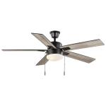 Hampton Bay 52 in. Corwin Indoor/Outdoor Matte Black LED Ceiling Fan with Light Kit (56051)