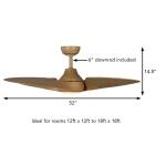 Hampton Bay Fernbrooke 52 in. Indoor/Outdoor Brown Oak Ceiling Fan with Adjustable White Integrated LED and Remote Control (59065)