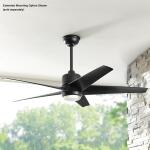 Hampton Bay Mena 54 in. White Color Changing Integrated LED Indoor/Outdoor Matte Black Ceiling Fan with Light Kit and Remote Control (99919)