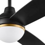 Hampton Bay Blaketon 46 in. Indoor/Covered Outdoor Matte Black Modern Ceiling Fan with Integrated LED and Remote Control (SW23096 MBK)