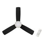 Hampton Bay Blaketon 46 in. Indoor/Covered Outdoor Matte Black Modern Ceiling Fan with Integrated LED and Remote Control (SW23096 MBK)
