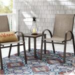 Hampton Bay Mix and Match Stackable Steel Sling Outdoor Patio Dining Chair in Riverbed Taupe, Brown (FCS00015J-RB)