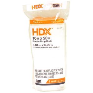 HDX 10 ft. x 20 ft. Clear Plastic Drop Cloth (DCHD1020-1)