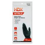 HDX Black Heavy Duty 6 mil Nitrile Gloves, Powder Free (10-Pack(BLKNL)