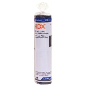 HDX 10 ft. x 25 ft. Black 3.5 mil Plastic Sheeting (RSHD3510-25B)
