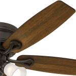 Hunter Oakhurst 52 in. LED Indoor Low Profile New Bronze Ceiling Fan with Light Kit (52016)