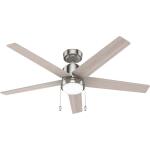 Hunter Mansilla 52 in. Indoor Brushed Nickel Standard Ceiling Fan with Soft White Integrated LED Light Kit (52752)