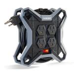 Husky 15 ft. Extension Cord Reel with 4 Outlets, Black (HKS0415CR)