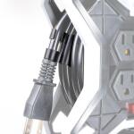 Husky 15 ft. Extension Cord Reel with 4 Outlets, Black (HKS0415CR)