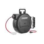 Husky 50 ft. 14/3 Medium Duty 13-Amps Indoor Extension Cord Reel with Multiple Outlet Triple Tap End, Black (LTS-XP001)