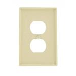 Leviton 1-Gang Ivory Duplex Outlet/Receptacle Nylon Midway/Midsize Wall Plate (1-Pack) - R51-00PJ8-00I