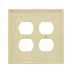 Leviton 2-Gang Ivory Duplex Outlet/Receptacle Nylon Midway/Midsize Wall Plate (1-Pack) - R51-0PJ82-00I