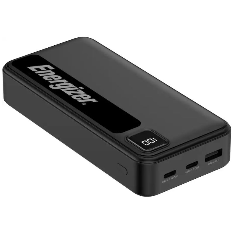 Energizer - MAX 20,000mAh 15W USB-C 3-Port Power Bank