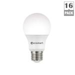 EcoSmart 60-Watt Equivalent A19 Non-Dimmable LED Light Bulb Daylight (16-Pack) (11A19060WULND02)
