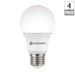 EcoSmart 100-Watt Equivalent A19 Non-Dimmable LED Light Bulb Daylight 4-Pack (A7A19A100WUL03)