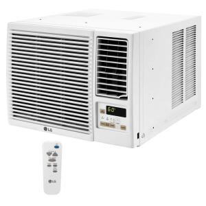 LG 7,600 BTU 115V Window Air Conditioner Cools 330 Sq. Ft. with Heater, Wi-Fi Enabled and Dehumidifier in White (LW8023HRSM)