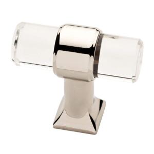 Liberty Acrylic Bar 1-9/16 in. (40 mm) Modern Polished Nickel and Clear Cabinet Knob (P37298C-PN-CP0)