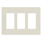 Lutron Claro 3-Gang Decorator/Rocker Wallplate, Gloss, Light Almond (1-Pack) - CW-3B-LA