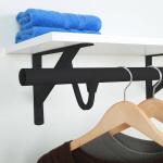 Everbilt Matte Black Heavy-Duty Shelf and Rod Bracket (EH-HDUSHB-001)