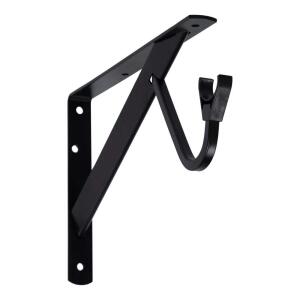 Everbilt Matte Black Heavy-Duty Shelf and Rod Bracket (EH-HDUSHB-001)