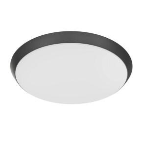 Commercial Electric 15 in. Integrated LED Matte Black Flush Mount Ceiling Light Dimmable, Selectable CCT, Indoor Use (FM15LP6WYMMBKHD)