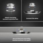 Commercial Electric 15 in. Integrated LED Matte Black Flush Mount Ceiling Light Dimmable, Selectable CCT, Indoor Use (FM15LP6WYMMBKHD)