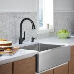 KOHLER Elmbrook Matte Black Single-Handle Kitchen Faucet with Pull-Down Sprayer (K-R22968-SD-BL)