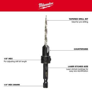 Milwaukee Countersink 3/16 in. Wood Drill Bit #10