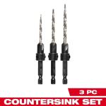 Milwaukee Wood Countersink Drill Bit Set (3-Piece) #6/#8/#10