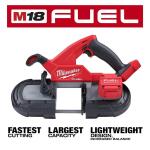 Milwaukee M18 FUEL (Tool-Only) 18V Lithium-Ion Brushless Cordless Compact Bandsaw (2829-20)