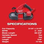 Milwaukee M18 FUEL (Tool-Only) 18V Lithium-Ion Brushless Cordless Compact Bandsaw (2829-20)