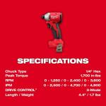 Milwaukee M18 18-Volt Lithium-Ion Brushless Cordless Compact Hammer Drill/Impact Combo Kit (2-Tool) with (2) Batteries, Bag (3693-22CX)