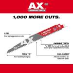 Milwaukee 12 in. 5 TPI AX Carbide Teeth Demolition SAWZALL Nail-Embedded Wood Cutting Reciprocating Saw Blade (1-Pack)