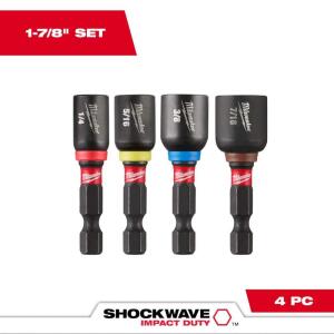 Milwaukee (4-Piece) SHOCKWAVE Impact Duty 1-7/8 in. Alloy Steel Magnetic Nut Driver Set