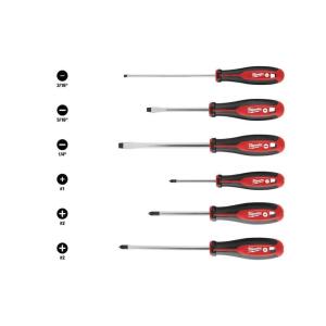 Milwaukee(6-Piece) Phillips/Slotted Flat Head Hex Drive Screwdriver Set with Tri-Lobe Handle