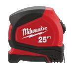 Milwaukee 25 ft. Compact SAE Tape Measure with Fractional Scale and 9 ft. Standout
