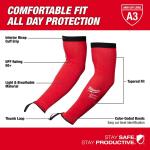 Milwaukee 16 in. Red 4-Way Stretch Cut 3 Resistant Protective Arm Sleeves (48-73-9030)