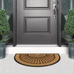 StyleWell Sunburst Natural Beige 24 in. x 36 in. Half Round Coir Outdoor Mat (60115307524x36)