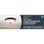 Hampton Bay Clifton 13 in. Selectable LED Flush Mount Oil Rubbed Bronze Finish (HUI8011LL-6/ORB)