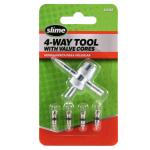 Slime 4-Way Valve Tool with Valve Cores(20088)