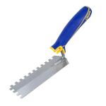 QEP 1/4 in. x 1/4 in. x 1/4 in. Comfort Grip Square-Notch Margin Flooring Trowel with Bucket Hook (42114)