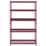 Husky 5-Shelf Steel Heavy-Duty Garage Storage Shelving Unit in Red (48 in. W x 24 in. D x 78 in. H) (N3R482478W5R)
