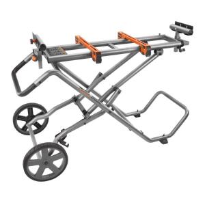 RIDGID Foldable Miter Mobile Saw Stand with Mounting Braces