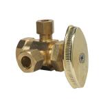 BrassCraft 1/2 in. FIP Inlet x 3/8 in. Compression x 1/4 in. Compression Dual Outlet Multi-Turn Valve (R1700RX R1)