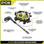 RYOBI Cold Water Wheeled Corded Electric Pressure Washer, 1900 PSI, 1.2 GPM (RY1419MT)